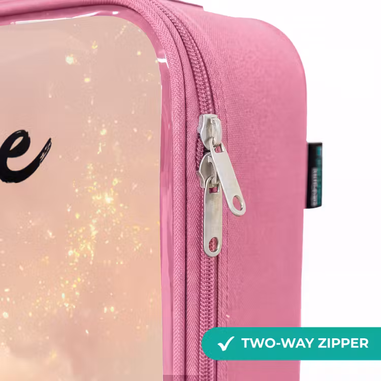 Children's suitcase with name - Pink - Unicorn - Clouds - Pink — 4