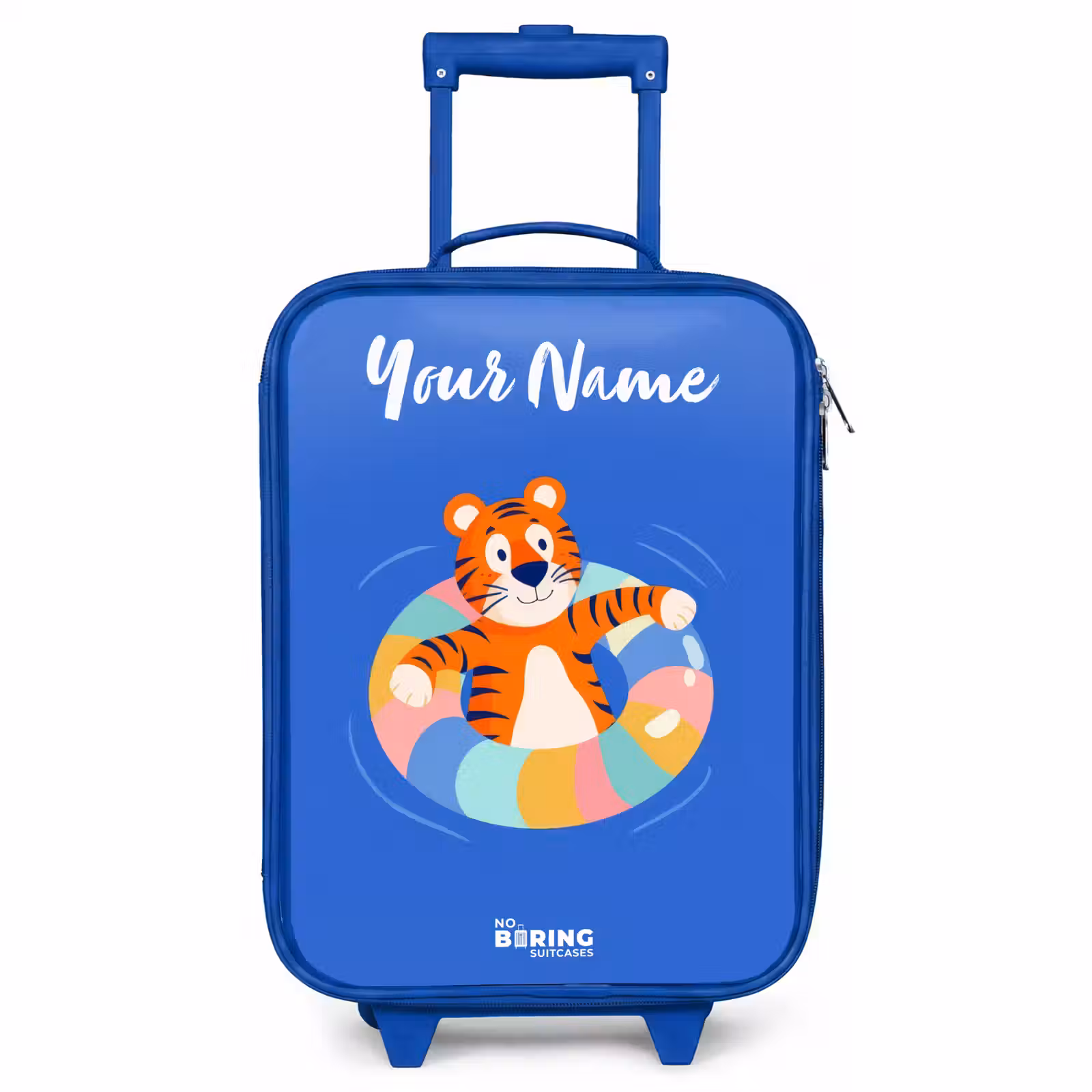 Children's suitcase with name - Blue - Tiger - Swimming Band - Water — 1