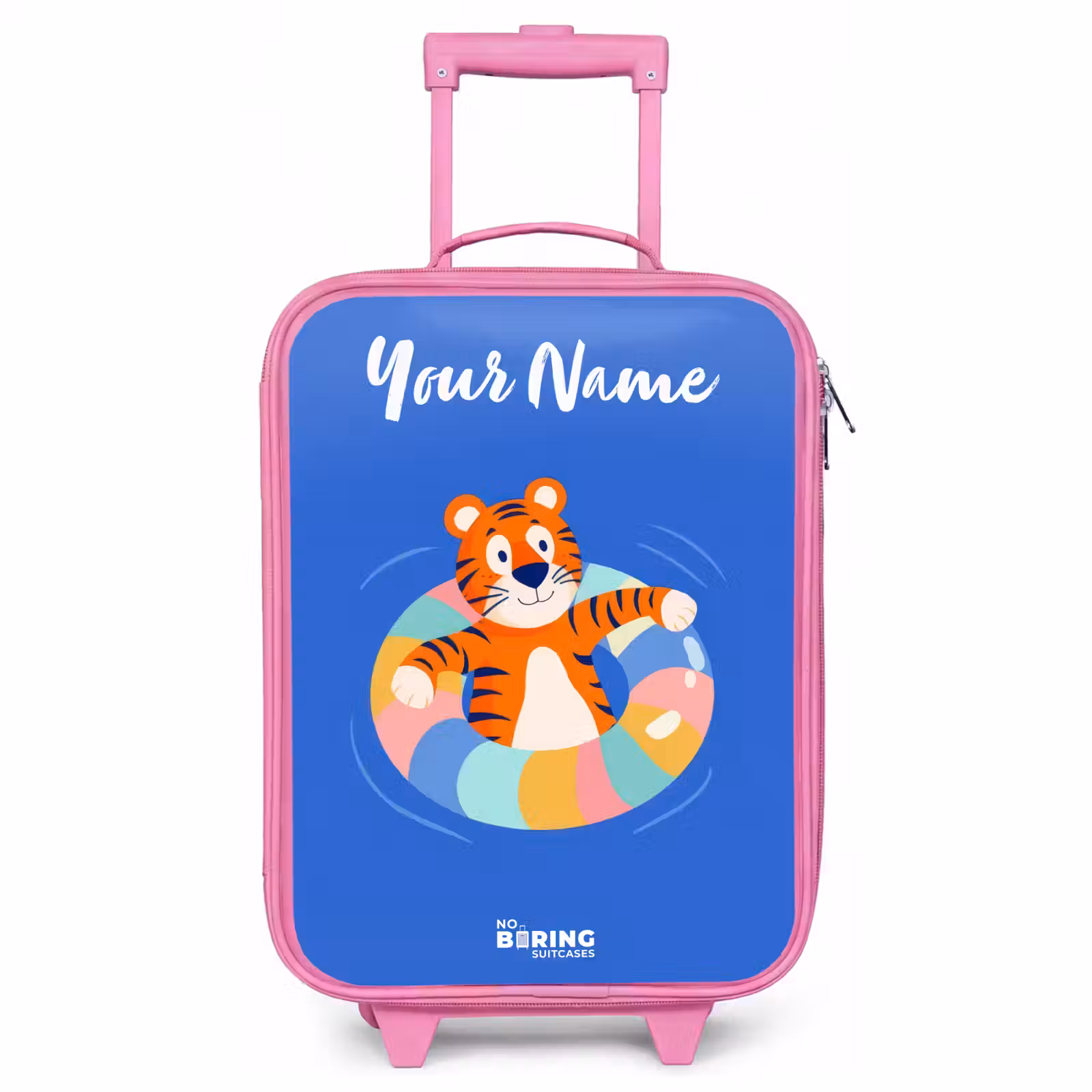 Children's suitcase with name - Pink - Tiger - Swimming Band - Water — 1