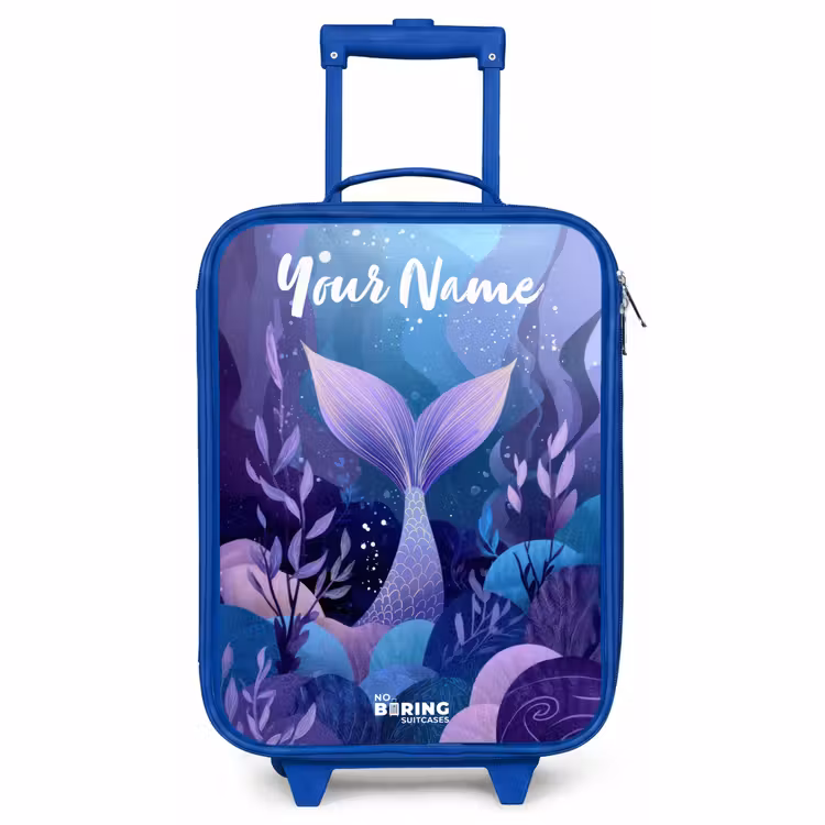 Children's suitcase with name - Blue - Mermaid - Underwater - Purple - Blue — 1