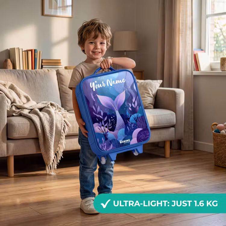 Children's suitcase with name - Blue - Mermaid - Underwater - Purple - Blue — 3