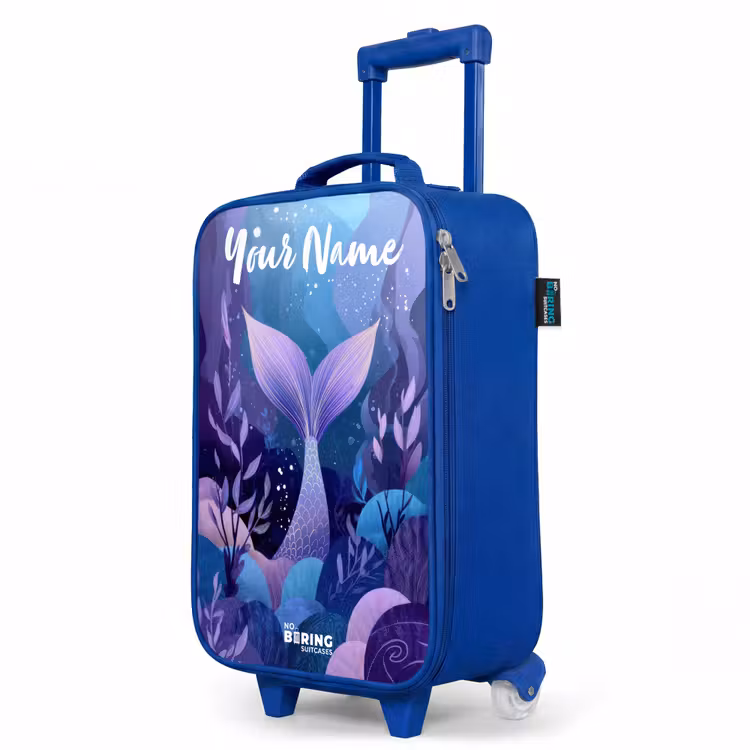 Children's suitcase with name - Blue - Mermaid - Underwater - Purple - Blue — 5
