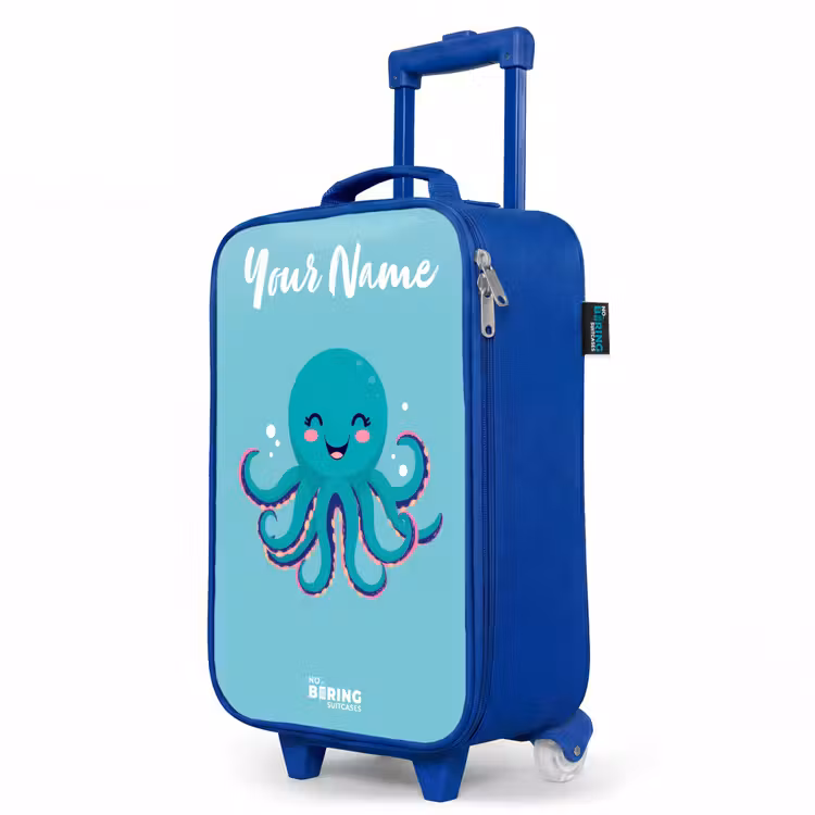 Children's suitcase with name - Blue - Octopus - Water - Blue — 5
