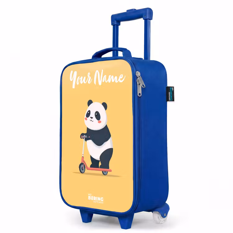 Children's suitcase with name - Blue - Panda - Step - Yellow — 5