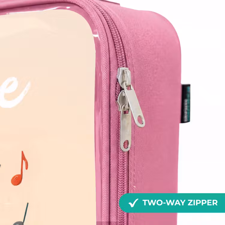 Children's suitcase with name - Pink - Mouse - Saxophone - Music — 4