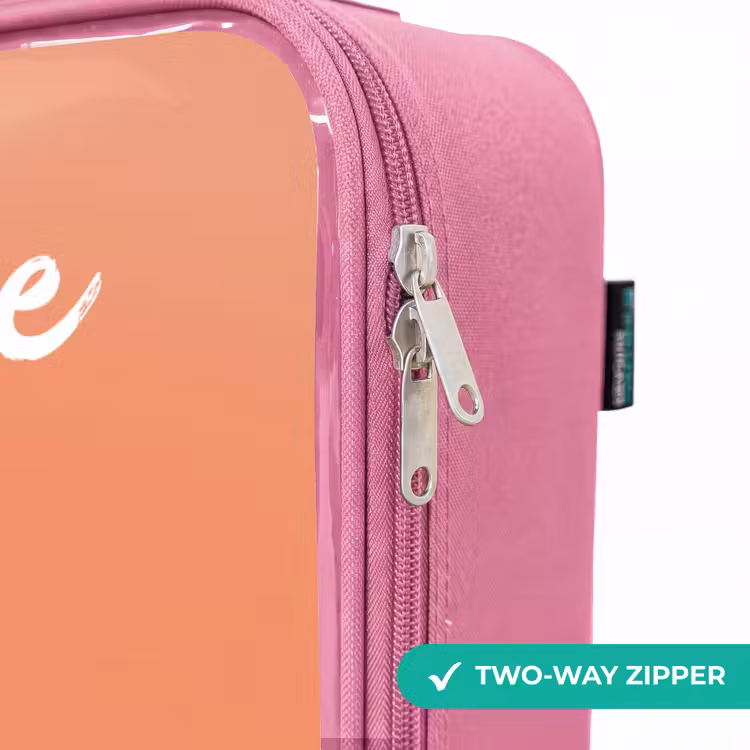 Children's suitcase with name - Pink - Panda - Sleeping - Orange — 4