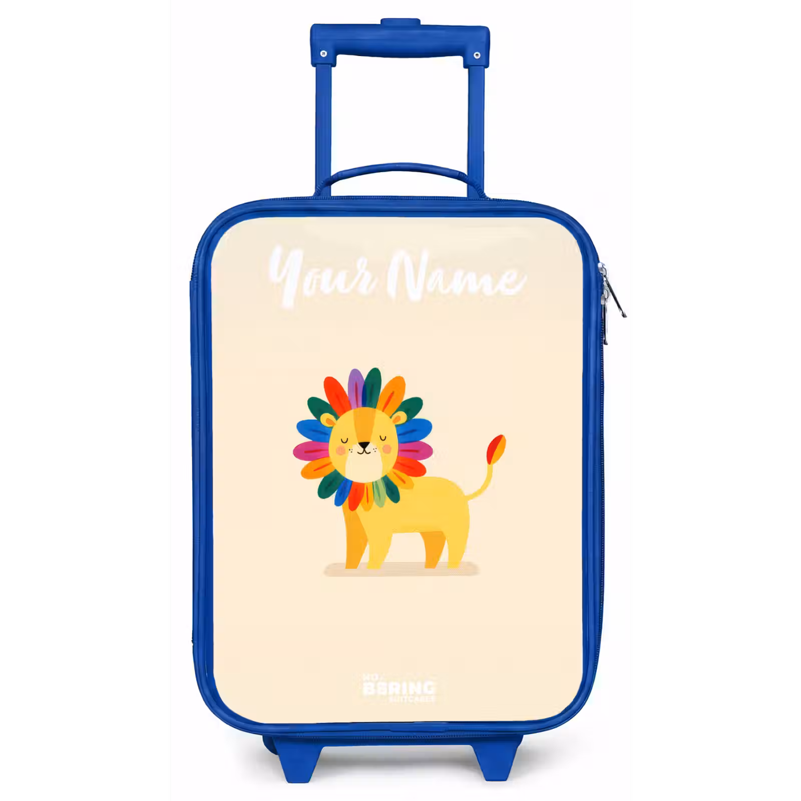 Children's suitcase with name - Blue - Lion - Mane - Colorful — 1
