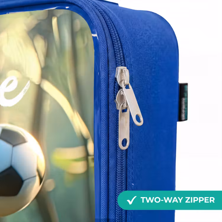 Children's suitcase with name - Blue - Boy - Football - Forest - Trees — 6