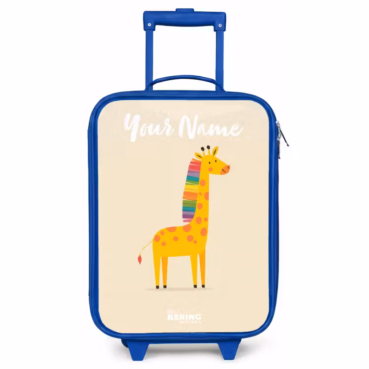 Children's suitcase with name - Blue - Giraffe - Animal - Colorful — 1