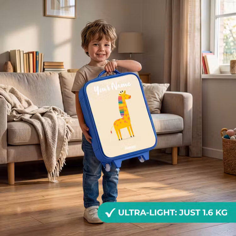 Children's suitcase with name - Blue - Giraffe - Animal - Colorful — 3
