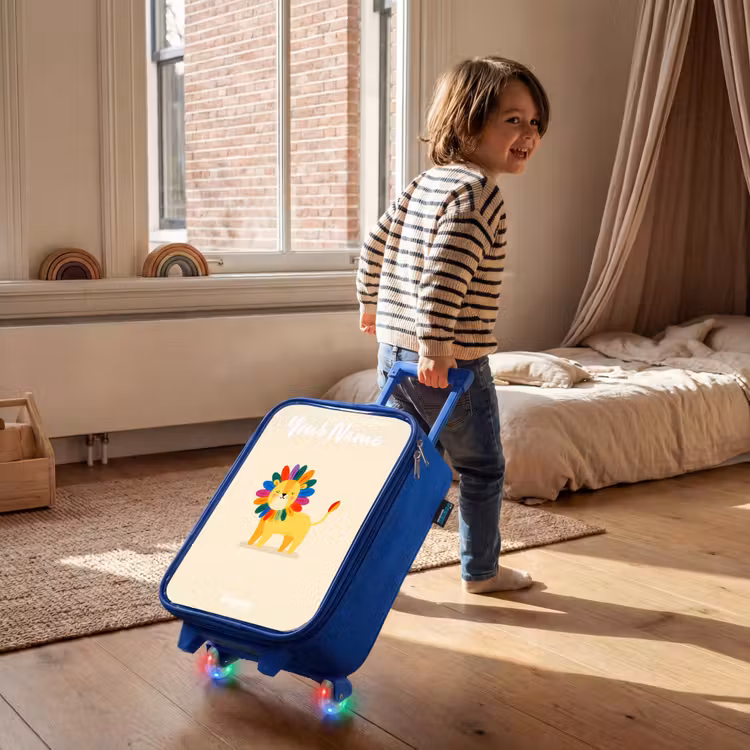 Children's suitcase with name - Blue - Lion - Mane - Colorful — 2