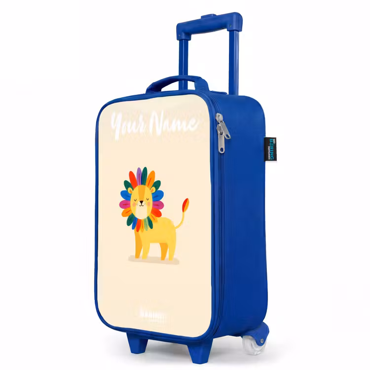 Children's suitcase with name - Blue - Lion - Mane - Colorful — 5