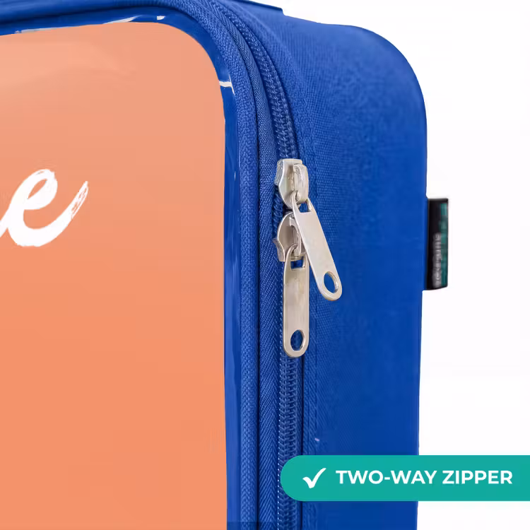 Children's suitcase with name - Blue - Panda - Sleeping - Orange — 6