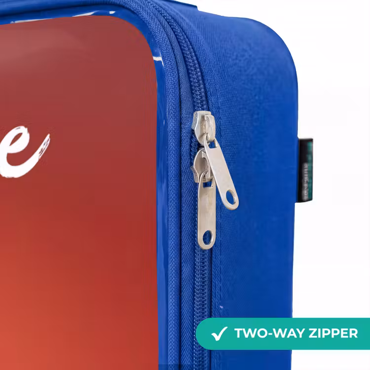 Children's suitcase with name - Blue - Soccer player - Ball - Light circle - Red — 6