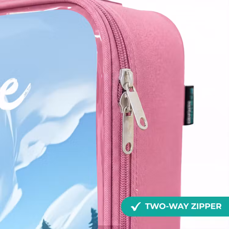 Children's suitcase with name - Pink - Soccer player - Grass - Goal - Colorful — 4