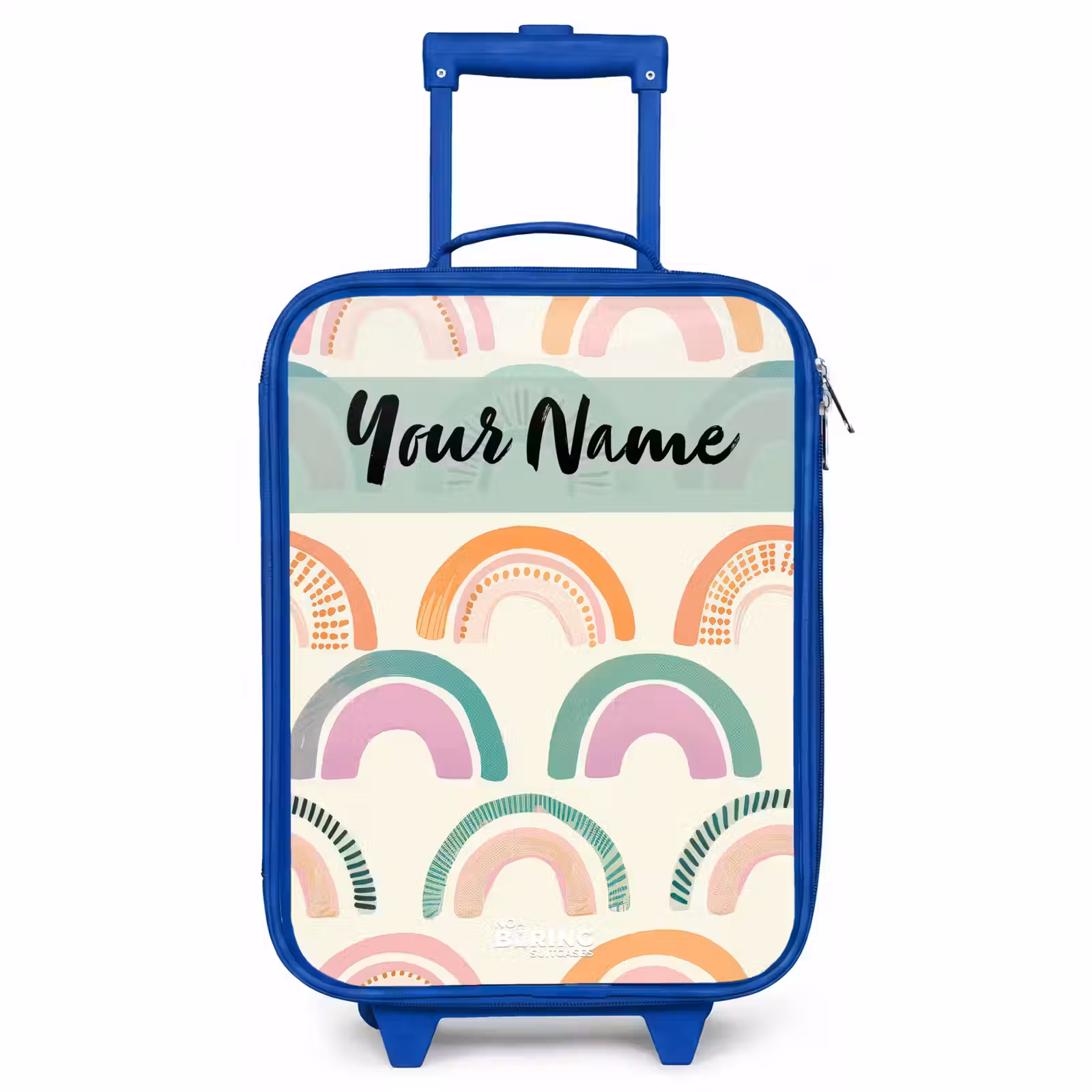 Children's suitcase with name - Blue - Rainbow - Pastel - Pattern — 1
