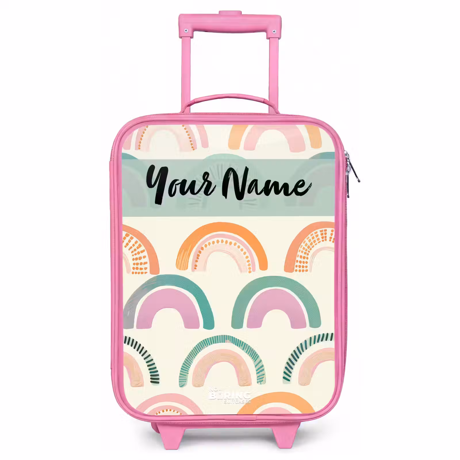 Children's suitcase with name - Pink - Rainbow - Pastel - Pattern — 1