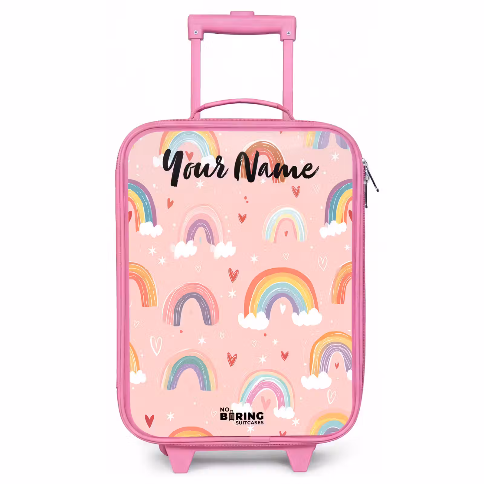 Children's suitcase with name - Pink - Rainbow - Pattern - Pastel — 1