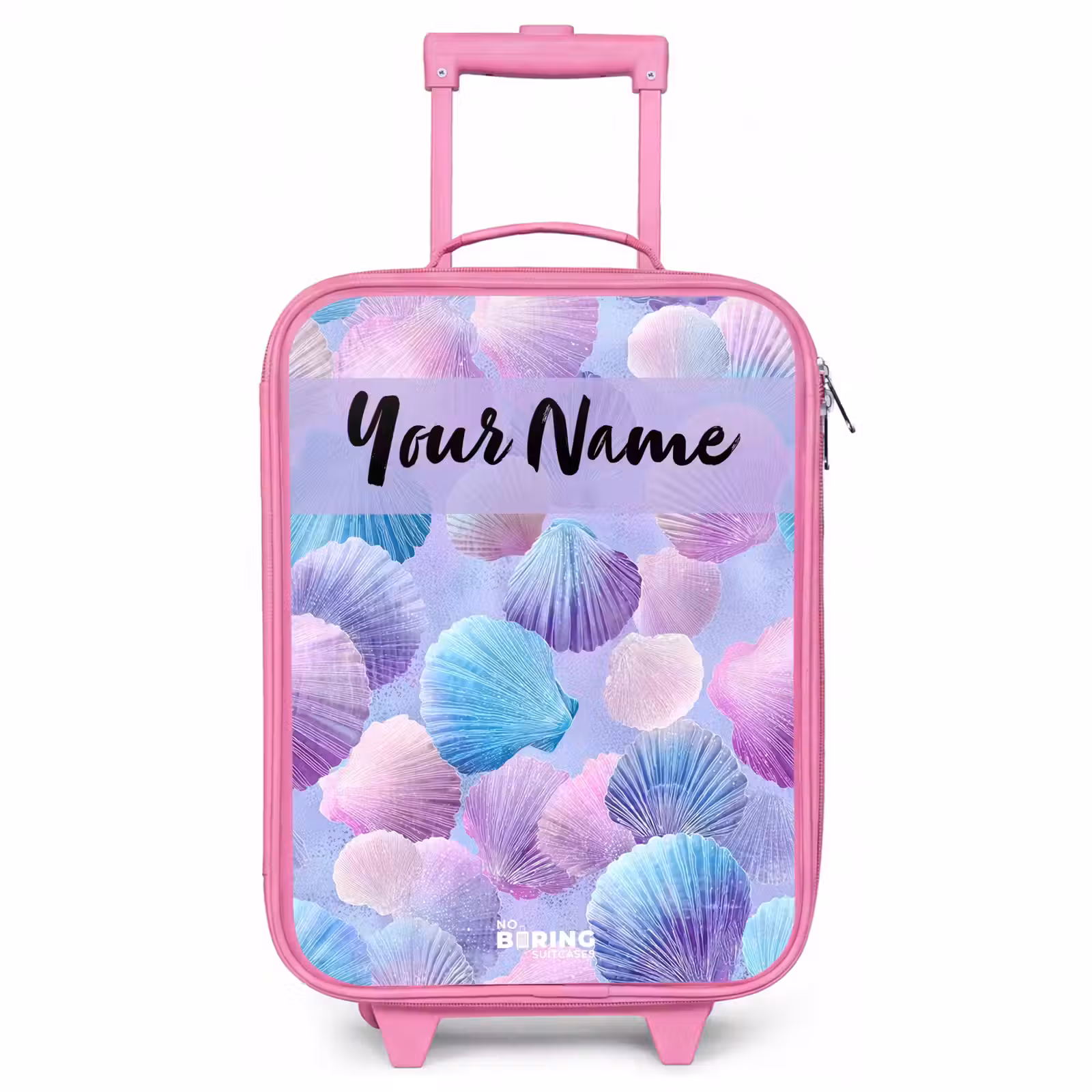 Children's suitcase with name - Pink - Shells - Purple - Blue - Pattern — 1