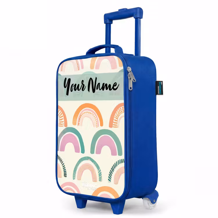 Children's suitcase with name - Blue - Rainbow - Pastel - Pattern — 5