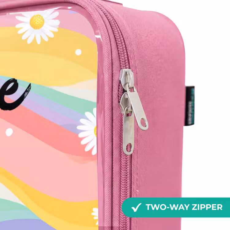 Children's suitcase with name - Pink - Daisies - Colorful - Pastel — 4