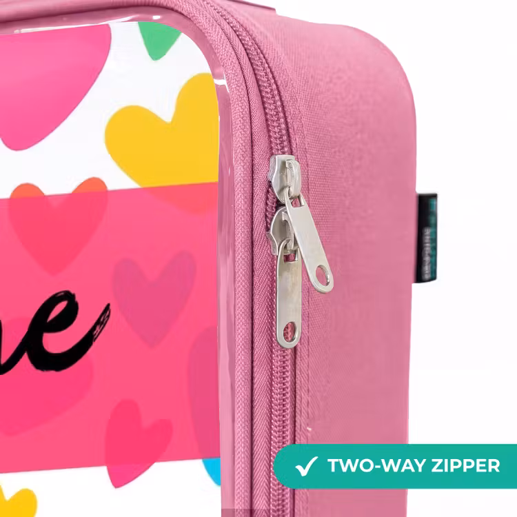 Children's suitcase with name - Pink - Hearts - Colorful - Pattern — 4