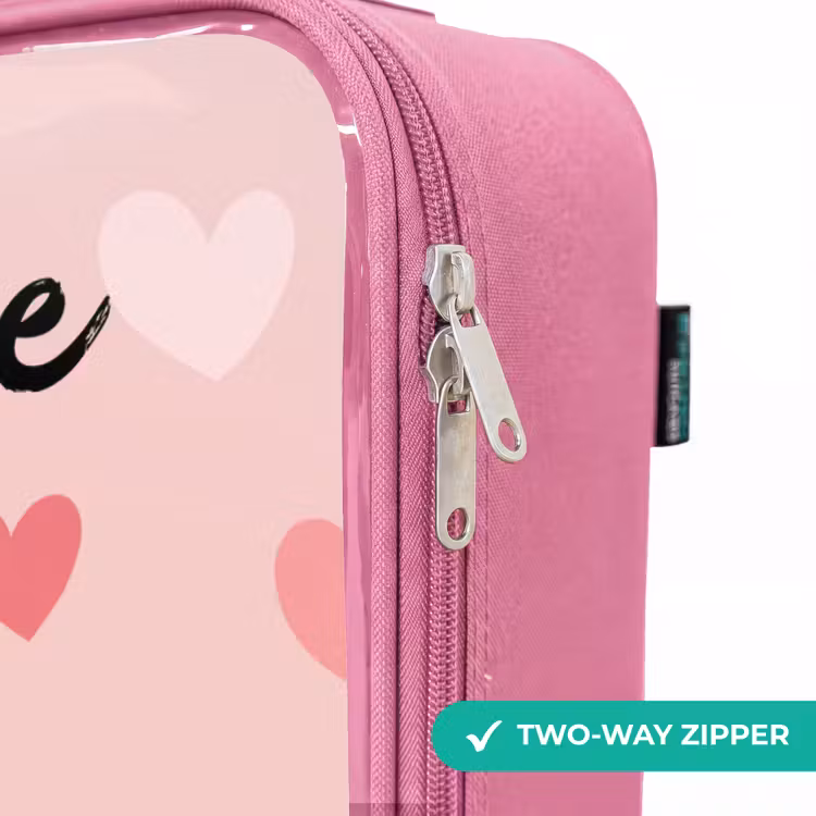 Children's suitcase with name - Pink - Hearts - Pattern - Pink — 4