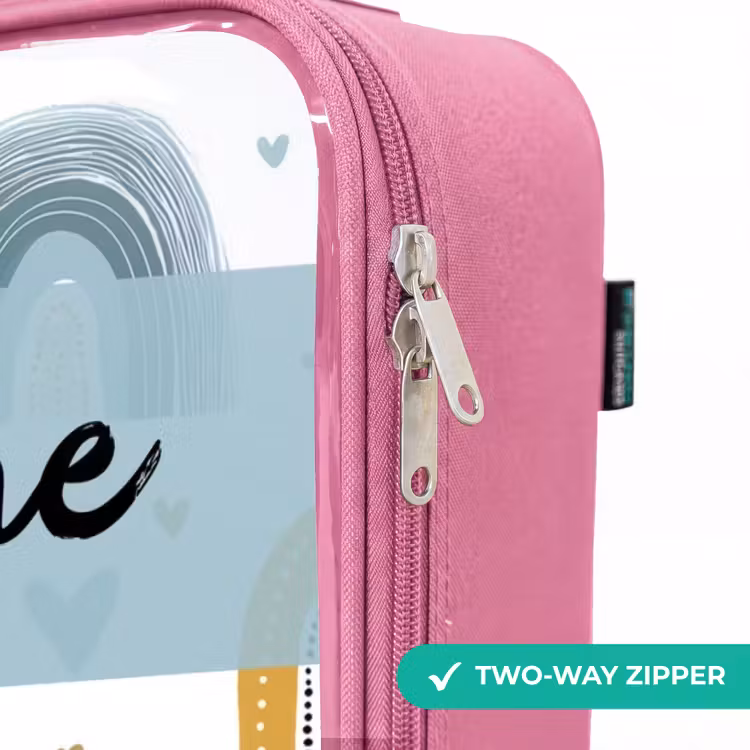 Children's suitcase with name - Pink - Pattern - Rainbow - Hearts — 4