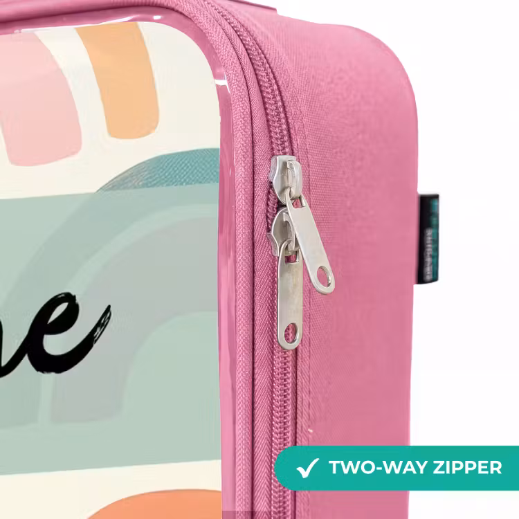 Children's suitcase with name - Pink - Rainbow - Pastel - Pattern — 4