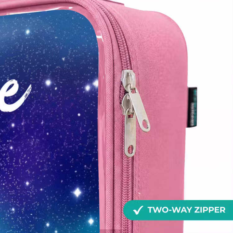 Children's suitcase with name - Pink - Unicorn - Starry Sky - Blue — 4