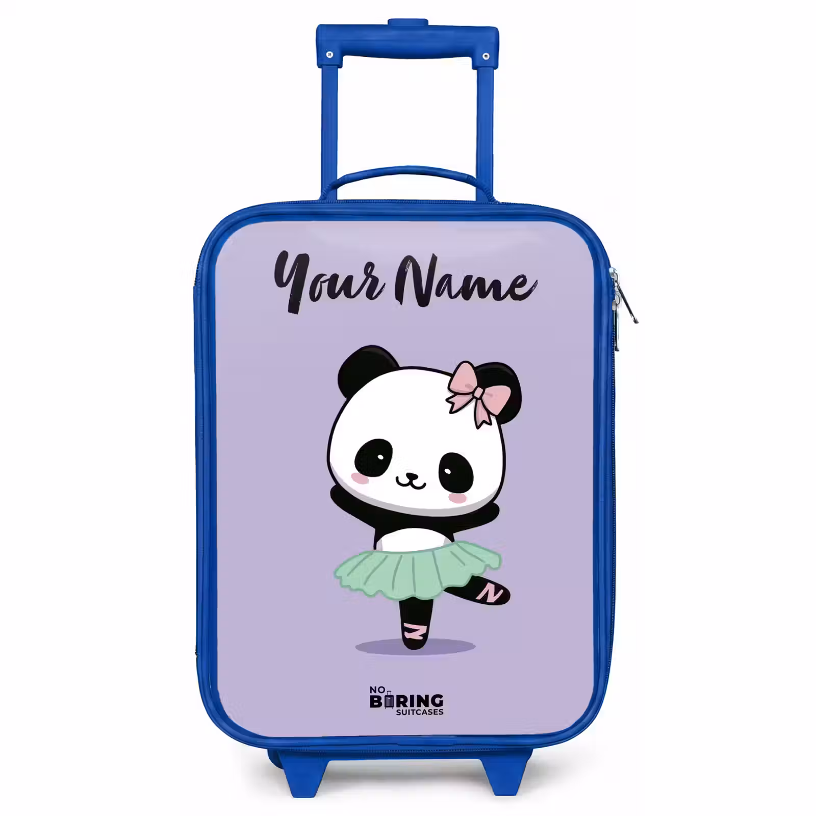 Children's suitcase with name - Blue - Kawai - Ballet - Panda — 1