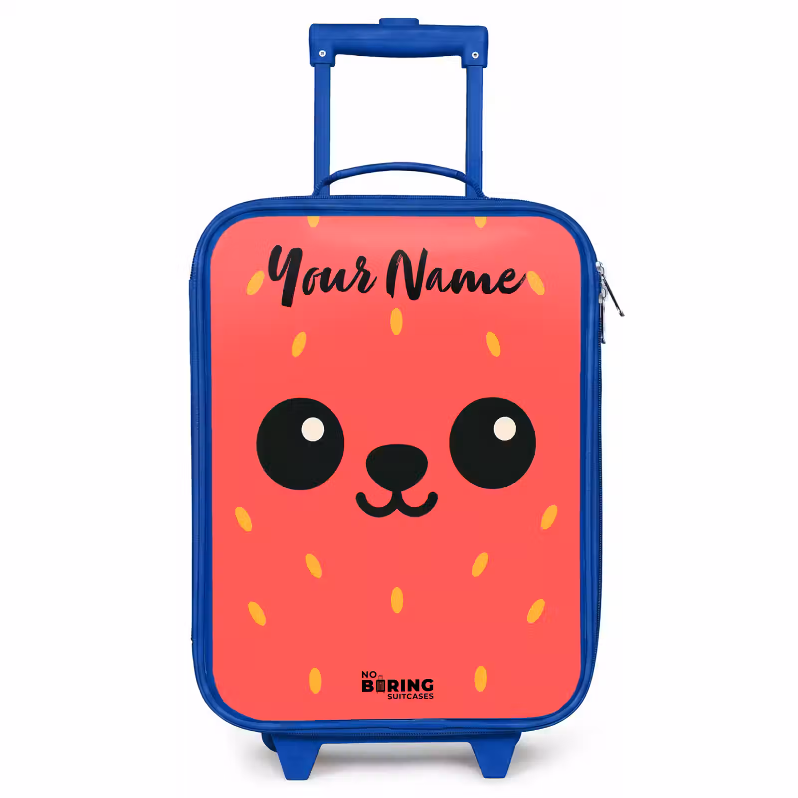 Children's suitcase with name - Blue - Kawai - Strawberry - Red — 1