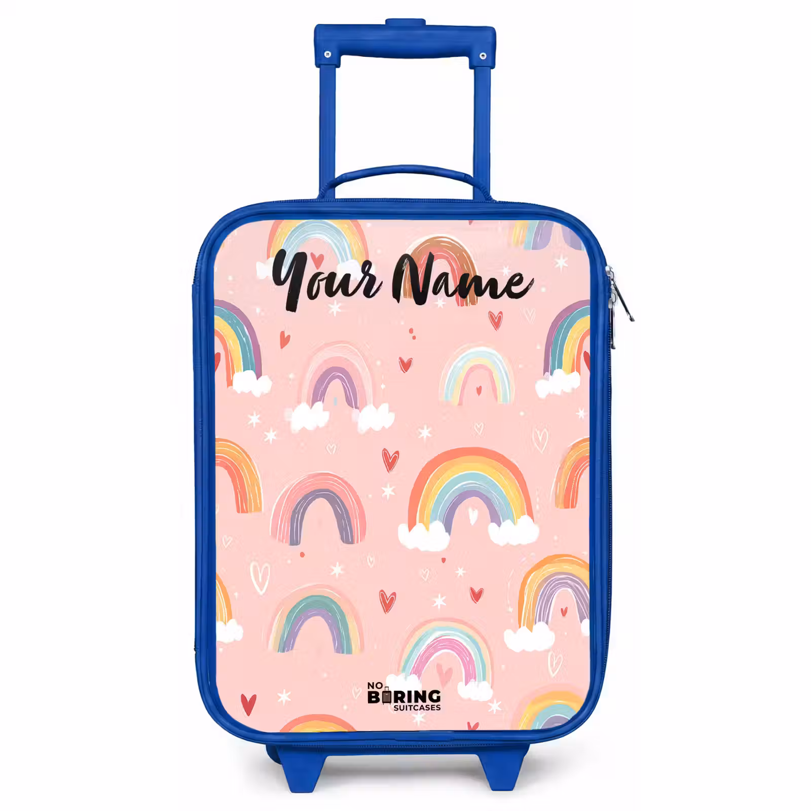 Children's suitcase with name - Blue - Rainbow - Pattern - Pastel — 1