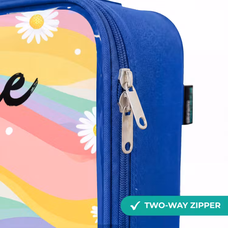 Children's suitcase with name - Blue - Daisies - Colorful - Pastel — 6