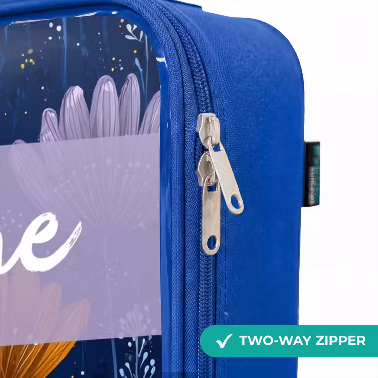 Children's suitcase with name - Blue - Flowers - Pattern - Blue — 6
