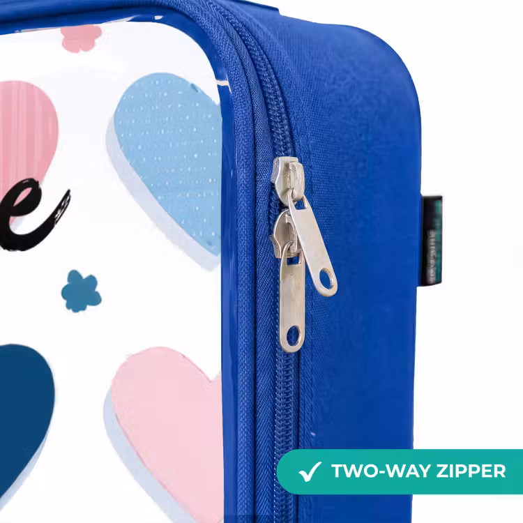 Children's suitcase with name - Blue - Hearts - Pastel - Pattern — 6