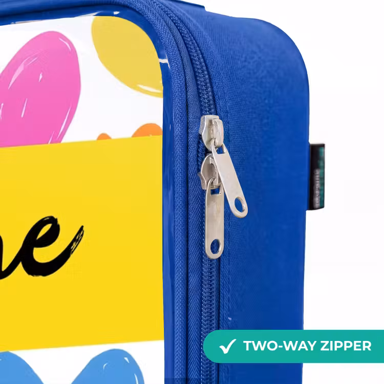 Children's suitcase with name - Blue - Hearts - Pattern - Colorful — 6