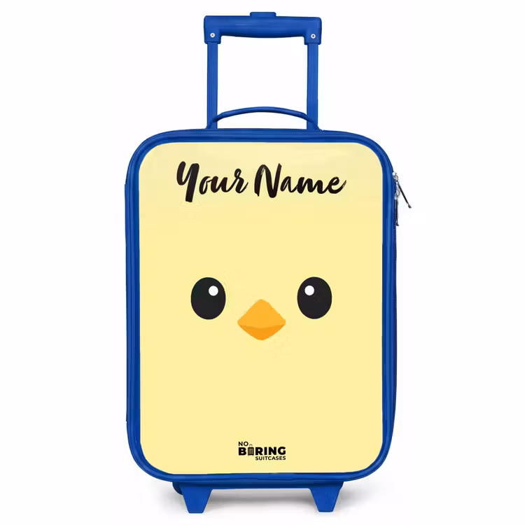 Children's suitcase with name - Blue - Kawai - Chick - Yellow — 1
