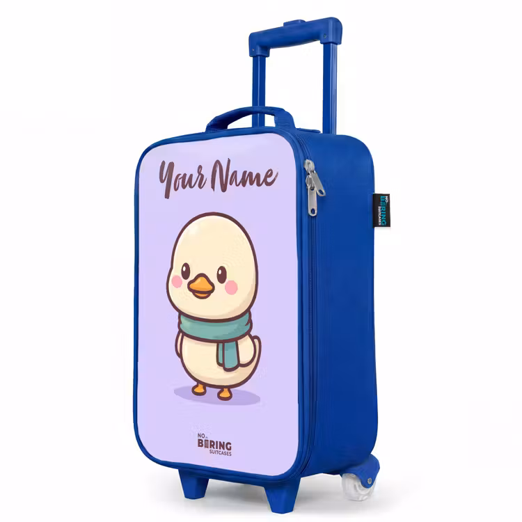 Children's suitcase with name - Blue - Kawai - Duck - Scarf — 5