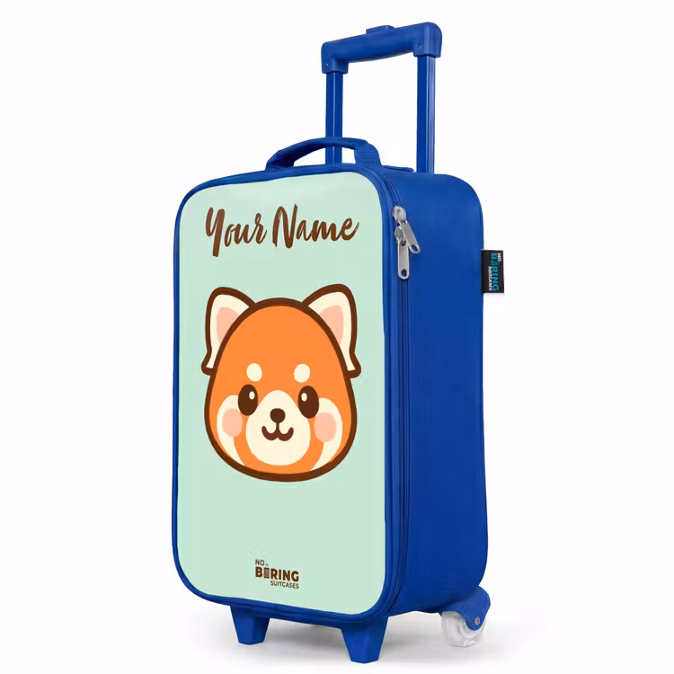 Children's suitcase with name - Blue - Kawai - Red panda - Green — 5
