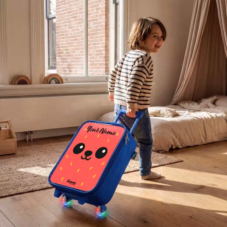 Children's suitcase with name - Blue - Kawai - Strawberry - Red — 2