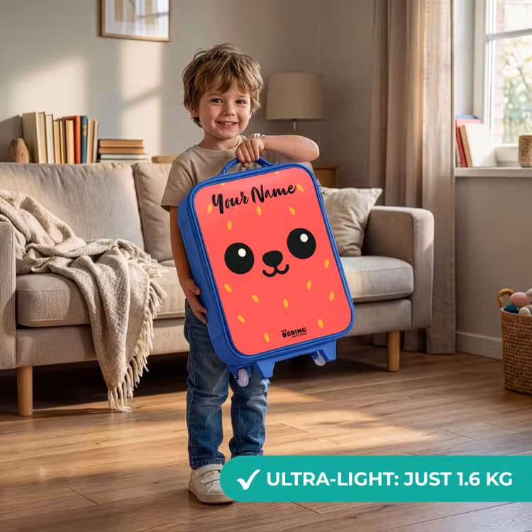 Children's suitcase with name - Blue - Kawai - Strawberry - Red — 3