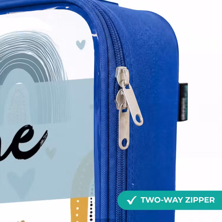 Children's suitcase with name - Blue - Pattern - Rainbow - Hearts — 6