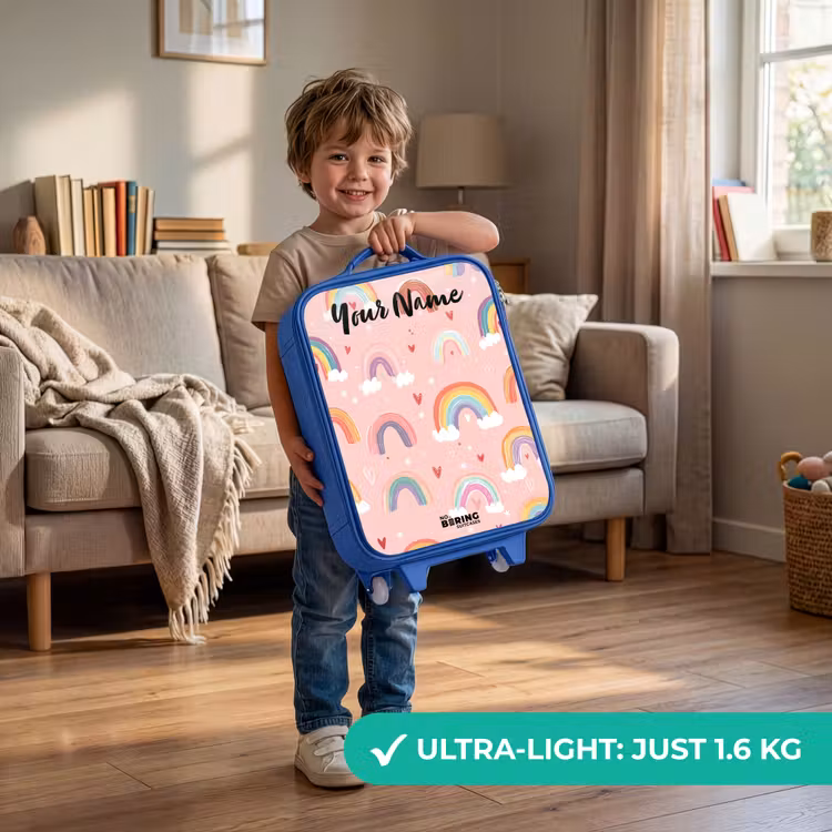 Children's suitcase with name - Blue - Rainbow - Pattern - Pastel — 3