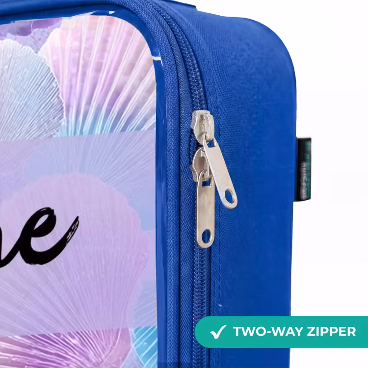 Children's suitcase with name - Blue - Shells - Purple - Blue - Pattern — 6