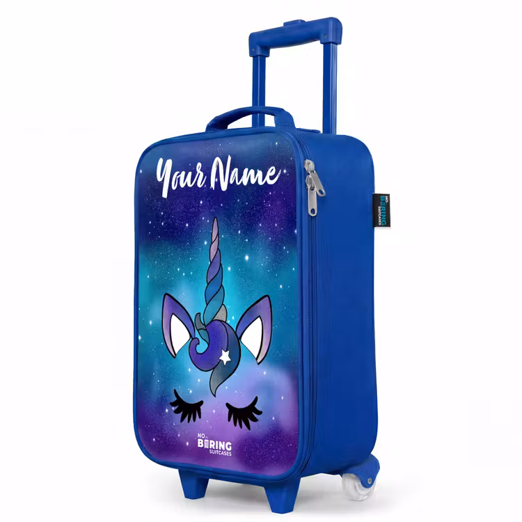Children's suitcase with name - Blue - Unicorn - Starry Sky - Blue — 5