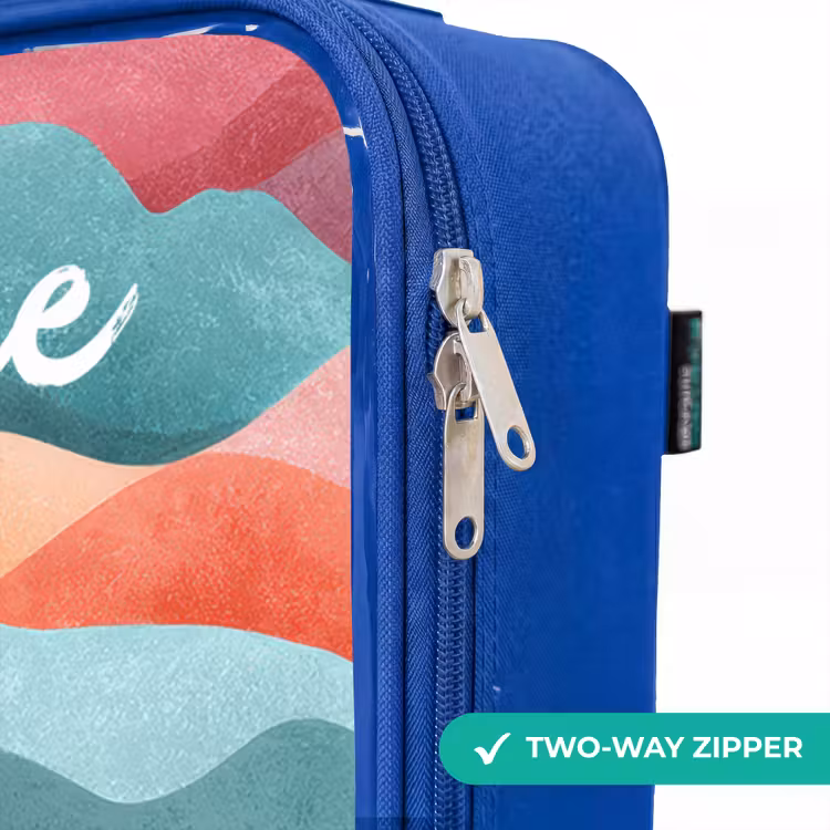 Children's suitcase with name - Blue - Waves - Colorful - Abstract — 6