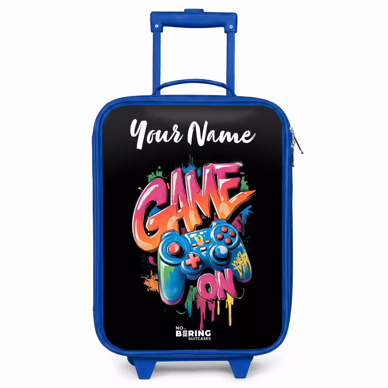 Children's suitcase with name - Blue - Controller - Game - Graffiti - Text — 1