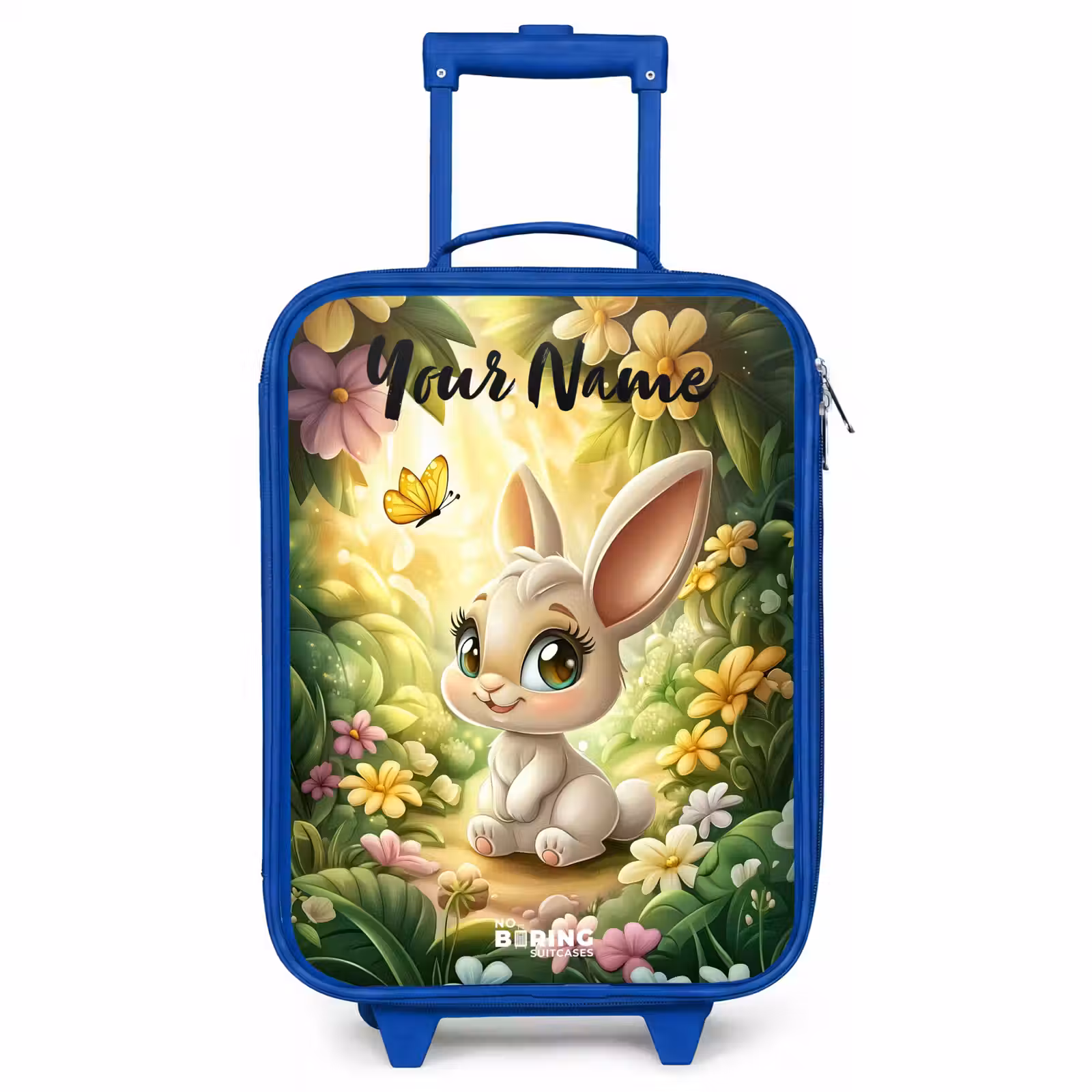 Children's suitcase with name - Blue - Rabbit - Sunlight - Fairytale - Butterfly — 1