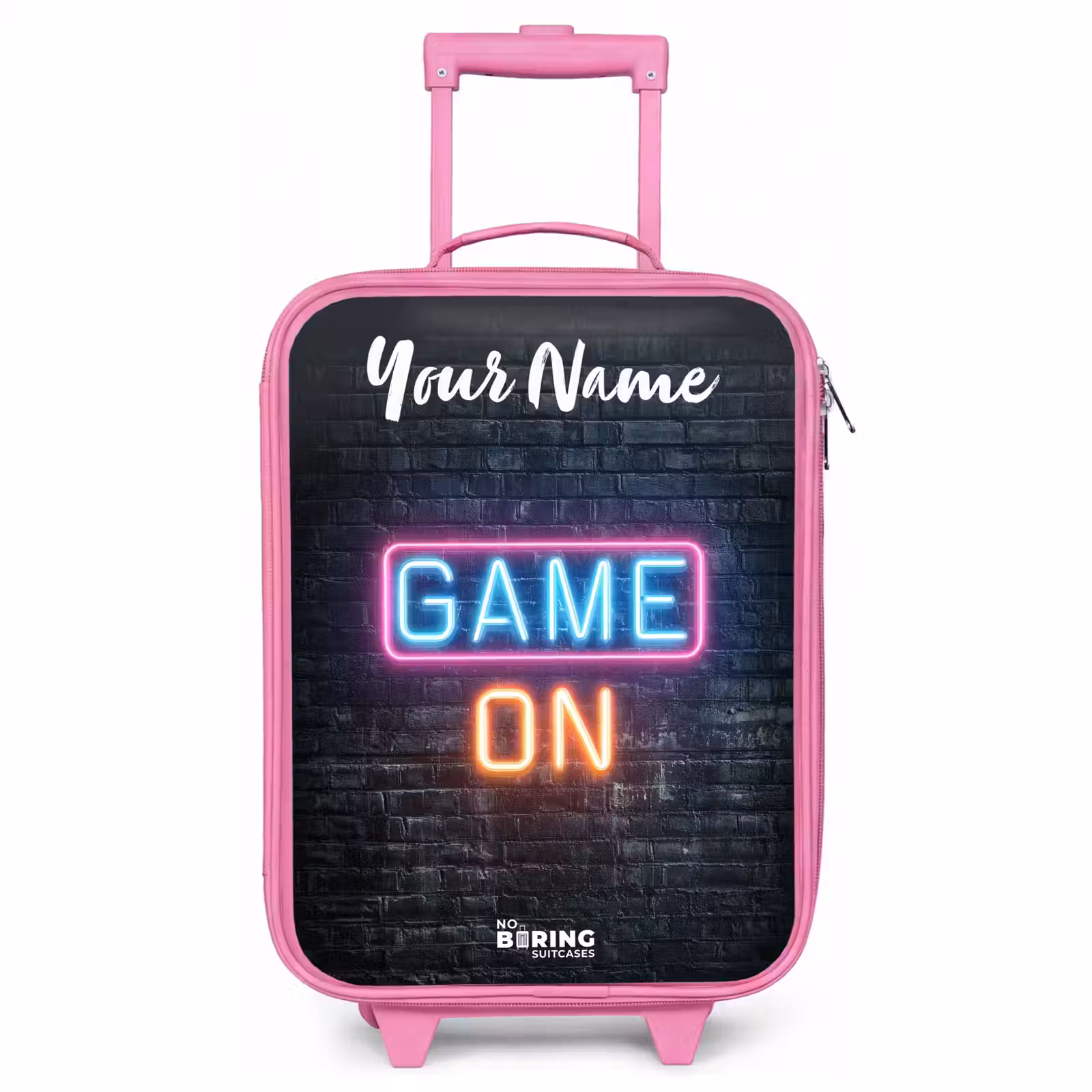 Children's suitcase with name - Pink - Game - Neon - Wall — 1